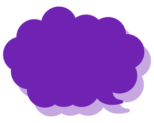 シンプルなカラーの吹き出し　丸みのある雲形