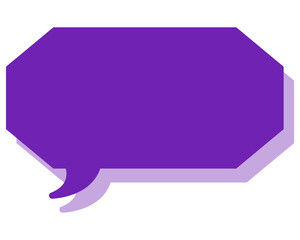 シンプルなカラーの吹き出し　細長い雲形