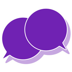 シンプルなカラーの吹き出し　重なる会話