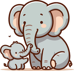 Smiling Elephants – Mother and Baby in Love