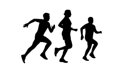 Obraz premium Silhouette Runners - Dynamic Action Trio