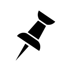 Black Pin Icon - Simple Outline Vector