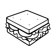 Line Art Sandwich Illustration