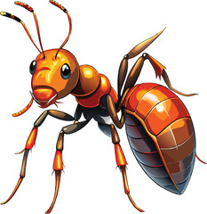 Scientific Illustration of Amber Colored Ant with Ultra High Resolution and Studio Lighting.