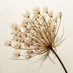Obraz premium Dried Wild Allium Seed Head on Beige Background