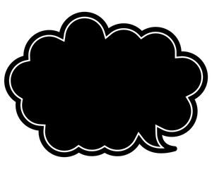 シンプルなカラーの吹き出し　丸みのある雲形