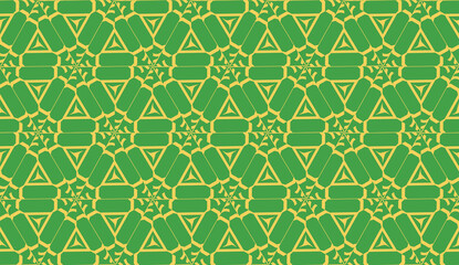 Fototapeta premium Vector illustration. For your business, presentation, fashion print. Pattern with abstract illusion triangles. Light green color.