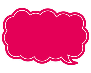 シンプルなカラーの吹き出し　細長い雲形