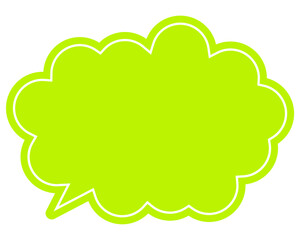 シンプルなカラーの吹き出し　丸みのある雲形