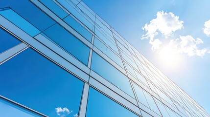 Modern glass building facade