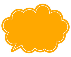 シンプルなカラーの吹き出し　丸みのある雲形