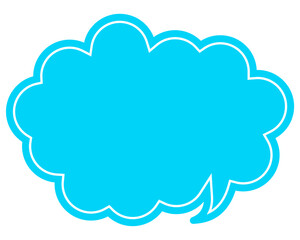 シンプルなカラーの吹き出し　丸みのある雲形