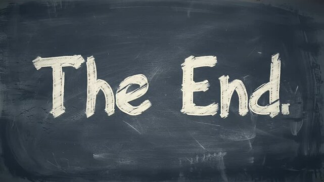 Ending Message Chalkboard Illustration Close Up