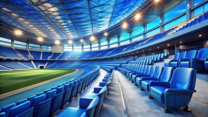 Fototapeta premium Luxury Blue VIP Stadium Seating: Exclusive Sports Event Experience