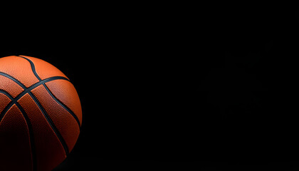 Basketball banner background. Dark basketball background with copy space, Diffused lighting. isolated with white highlights