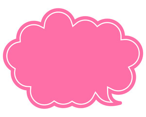 シンプルなカラーの吹き出し　丸みのある雲形