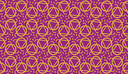 Fototapeta premium Curved line in triangles style. Vector illustration. Purple orange color. For interior wallpaper, smart design, fashion print. Seamless