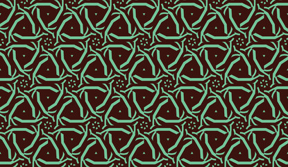 Modern pattern with curved line. Triangles, line, geometric elements. Vector illustration. Design for flyer, wallpaper, presentation, paper. Green colored