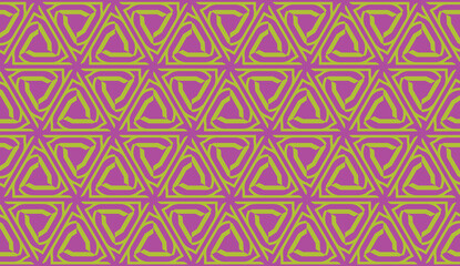 Modern pattern with curved line. Triangles, line, geometric elements. Vector Seamless illustration. Design for flyer, wallpaper, presentation, paper.