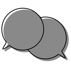 シンプルな線がずれた吹き出し　重なる会話(複数の値)