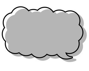 シンプルな線がずれた吹き出し　細長い雲形