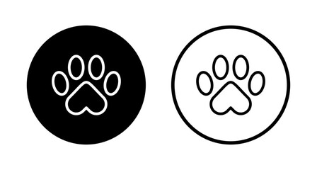 Paw icon logo design. paw print sign and symbol. dog or cat paw