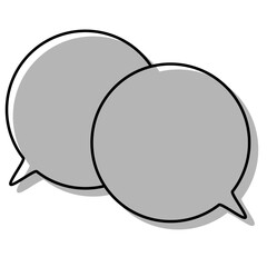 シンプルな線がずれた吹き出し　重なる会話(複数の値)