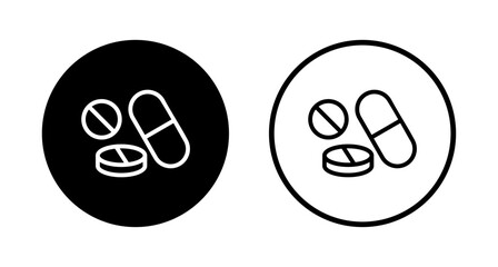 Pills icon logo design. capsule icon. Drug sign and symbol