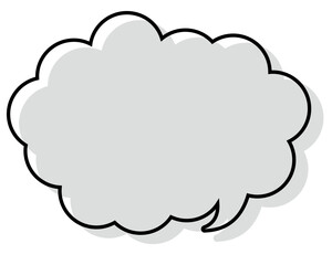 シンプルな線がずれた吹き出し　丸みのある雲形