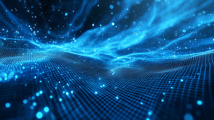 abstract technology blue mesh and lines background