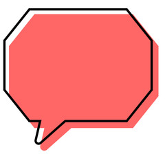 シンプルな線がずれた吹き出し　角のある八角形