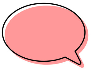 シンプルな線がずれた吹き出し　丸形