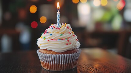 celebratory cupcake delight: a frosted confection adorned with v