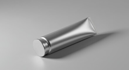 Silver Tube Container with White Cap