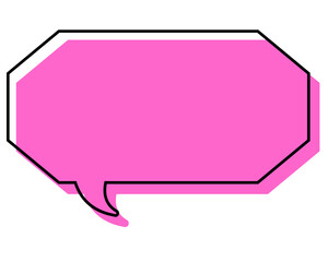 シンプルな線がずれた吹き出し　細長い八角形