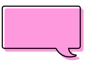 Naklejka premium シンプルな線がずれた吹き出し 四角形