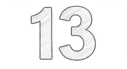 Number Thirteen Sketch - Lucky or Unlucky?