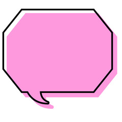 シンプルな線がずれた吹き出し　角のある八角形