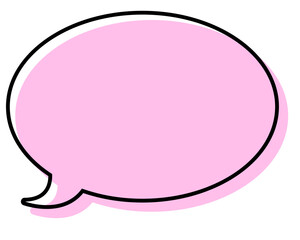 Fototapeta premium シンプルな線がずれた吹き出し 丸形