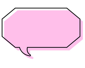 シンプルな線がずれた吹き出し　細長い八角形