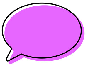 シンプルな線がずれた吹き出し　丸形