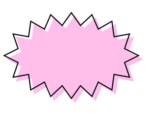 シンプルな線がずれた吹き出し　細長いギザギザした形