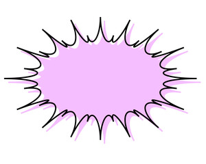 シンプルな線がずれた吹き出し　細長いギザギザした形