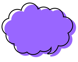 シンプルな線がずれた吹き出し　丸みのある雲形