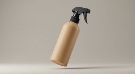 Spray Bottle Mockup Kraft Paper Black Nozzle