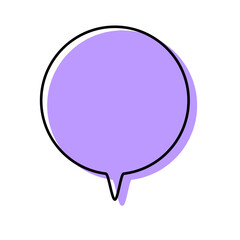 シンプルな線がずれた吹き出し　丸形の下向き