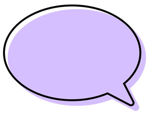 シンプルな線がずれた吹き出し　丸形