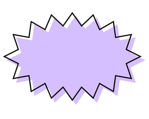 シンプルな線がずれた吹き出し　細長いギザギザした形