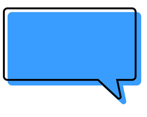 Naklejka premium シンプルな線がずれた吹き出し 四角形