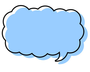 シンプルな線がずれた吹き出し　細長い雲形